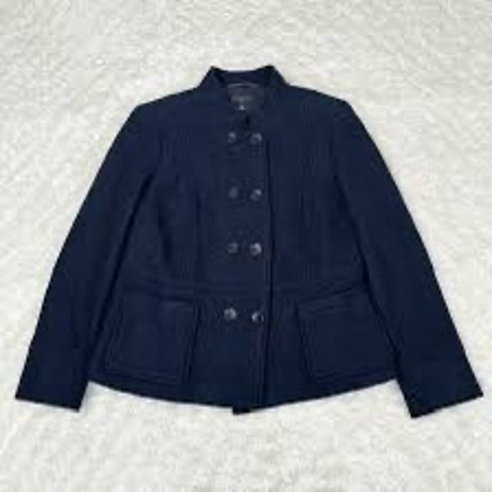Talbots Petite Navy Wool Pea Coat | Double Breasted | Size 8P